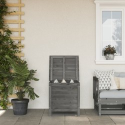 vidaXL Arcón de jardín madera maciza abeto gris antracita 50x49x56,5cm