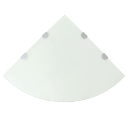 vidaXL Estantes esquina 2 uds soportes cromados vidrio blanco 45x45 cm