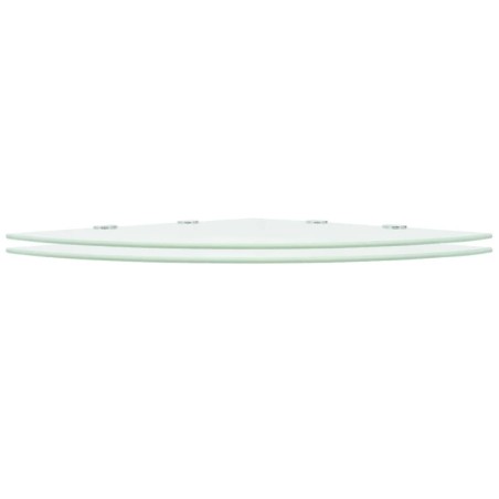 vidaXL Estantes esquina 2 uds soportes cromados vidrio blanco 45x45 cm