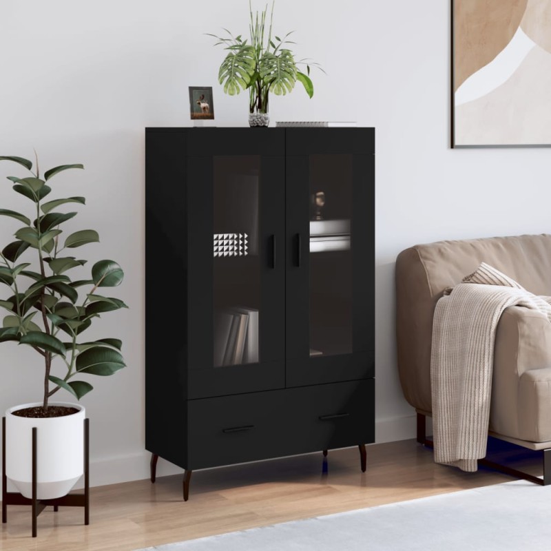 vidaXL Aparador alto madera de ingeniería negro 69,5x31x115 cm vidaXL Aparador alto madera de ingeniería negro 69,5x31x115 cm