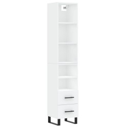 vidaXL Aparador alto madera contrachapada blanco 34,5x34x180 cm
