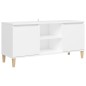 vidaXL Mueble de TV con patas de madera maciza blanco 103,5x35x50 cm vidaXL Mueble de TV con patas de madera maciza blanco 103,5x35x50 cm