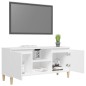 vidaXL Mueble de TV con patas de madera maciza blanco 103,5x35x50 cm vidaXL Mueble de TV con patas de madera maciza blanco 103,5x35x50 cm