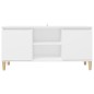 vidaXL Mueble de TV con patas de madera maciza blanco 103,5x35x50 cm vidaXL Mueble de TV con patas de madera maciza blanco 103,5x35x50 cm