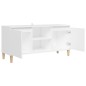 vidaXL Mueble de TV con patas de madera maciza blanco 103,5x35x50 cm vidaXL Mueble de TV con patas de madera maciza blanco 103,5x35x50 cm