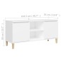 vidaXL Mueble de TV con patas de madera maciza blanco 103,5x35x50 cm vidaXL Mueble de TV con patas de madera maciza blanco 103,5x35x50 cm