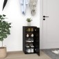 vidaXL Mueble zapatero de madera contrachapada negro 32x35x70 cm
