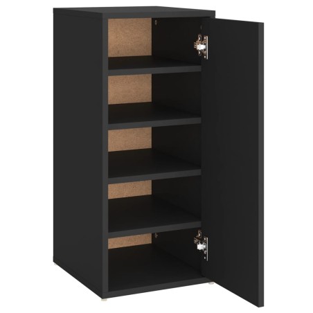 vidaXL Mueble zapatero de madera contrachapada negro 32x35x70 cm