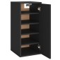 vidaXL Mueble zapatero de madera contrachapada negro 32x35x70 cm