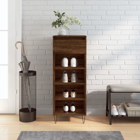 vidaXL Mueble zapatero madera contrachapada roble marrón 40x36x105 cm
