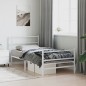 vidaXL Estructura cama metal con cabecero y estribo blanco 100x200 cm vidaXL Estructura cama metal con cabecero y estribo blanco 100x200 cm
