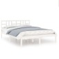 vidaXL Estructura de cama de madera maciza blanca 160x200 cm vidaXL Estructura de cama de madera maciza blanca 160x200 cm