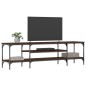 vidaXL Mueble TV hierro madera contrachapada roble marrón 161x35x45 cm