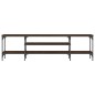 vidaXL Mueble TV hierro madera contrachapada roble marrón 161x35x45 cm