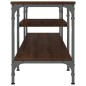 vidaXL Mueble TV hierro madera contrachapada roble marrón 161x35x45 cm