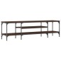vidaXL Mueble TV hierro madera contrachapada roble marrón 161x35x45 cm