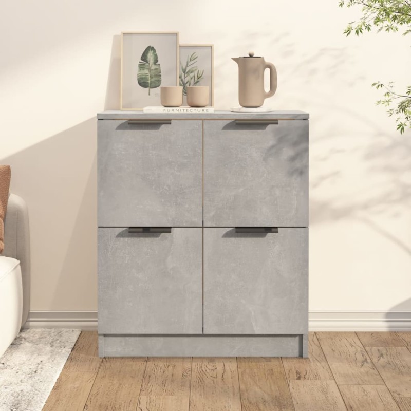 vidaXL Aparador de madera contrachapada gris hormigón 60x30x70 cm vidaXL Aparador de madera contrachapada gris hormigón 60x30x70 cm