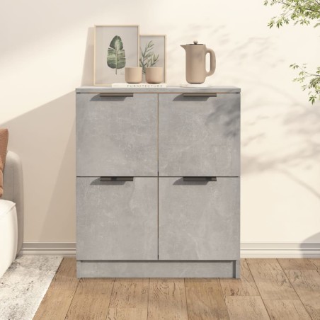 vidaXL Aparador de madera contrachapada gris hormigón 60x30x70 cm