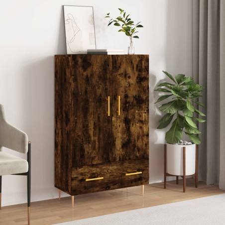 vidaXL Aparador alto madera de ingeniería roble ahumado 69,5x31x115 cm