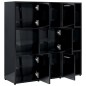 vidaXL Estantería madera contrachapada negro brillante 90x30x90 cm vidaXL Estantería madera contrachapada negro brillante 90x30x90 cm