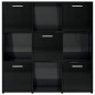 vidaXL Estantería madera contrachapada negro brillante 90x30x90 cm vidaXL Estantería madera contrachapada negro brillante 90x30x90 cm