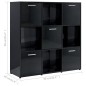 vidaXL Estantería madera contrachapada negro brillante 90x30x90 cm vidaXL Estantería madera contrachapada negro brillante 90x30x90 cm