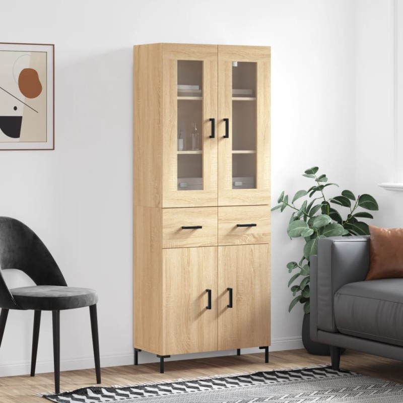 vidaXL Aparador alto madera contrachapada color roble 69,5x34x180 cm vidaXL Aparador alto madera contrachapada color roble 69,5x34x180 cm