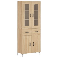 vidaXL Aparador alto madera contrachapada color roble 69,5x34x180 cm
