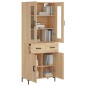 vidaXL Aparador alto madera contrachapada color roble 69,5x34x180 cm vidaXL Aparador alto madera contrachapada color roble 69,5x34x180 cm