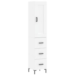 vidaXL Aparador alto madera contrachapada blanco 34,5x34x180 cm