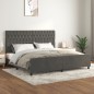 vidaXL Estructura cama con cabecero terciopelo gris oscuro 200x200 cm vidaXL Estructura cama con cabecero terciopelo gris oscuro 200x200 cm