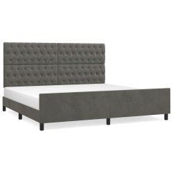 vidaXL Estructura cama con cabecero terciopelo gris oscuro 200x200 cm