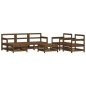 vidaXL Juego de muebles jardín 7 pzas madera maciza pino marrón miel vidaXL Juego de muebles jardín 7 pzas madera maciza pino marrón miel
