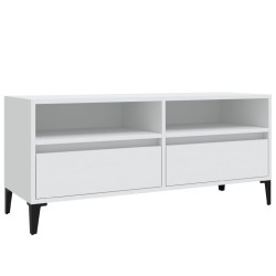vidaXL Mueble para TV madera contrachapada blanco 100x34,5x44,5 cm