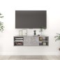 vidaXL Estantería pared madera contrachapada gris hormigón 102x30x29cm vidaXL Estantería pared madera contrachapada gris hormigón 102x30x29cm