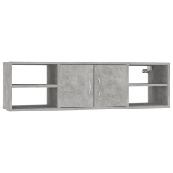 vidaXL Estantería pared madera contrachapada gris hormigón 102x30x29cm