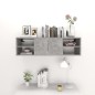 vidaXL Estantería pared madera contrachapada gris hormigón 102x30x29cm vidaXL Estantería pared madera contrachapada gris hormigón 102x30x29cm
