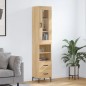 vidaXL Aparador de madera contrachapada roble Sonoma 34,5x34x180 cm