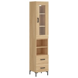 vidaXL Aparador de madera contrachapada roble Sonoma 34,5x34x180 cm