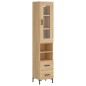vidaXL Aparador de madera contrachapada roble Sonoma 34,5x34x180 cm
