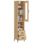 vidaXL Aparador de madera contrachapada roble Sonoma 34,5x34x180 cm