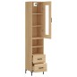 vidaXL Aparador de madera contrachapada roble Sonoma 34,5x34x180 cm