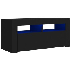 vidaXL Mueble de TV con luces LED negro 90x35x40 cm