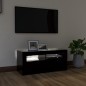 vidaXL Mueble de TV con luces LED negro 90x35x40 cm