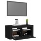 vidaXL Mueble de TV con luces LED negro 90x35x40 cm