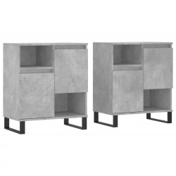 vidaXL Aparadores 2 uds madera contrachapada gris hormigón