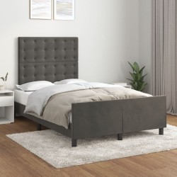 vidaXL Estructura cama con cabecero terciopelo gris oscuro 120x200 cm