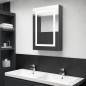 vidaXL Armario de baño con espejo LED gris brillante 50x13x70 cm vidaXL Armario de baño con espejo LED gris brillante 50x13x70 cm