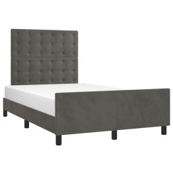 vidaXL Estructura cama con cabecero terciopelo gris oscuro 120x200 cm