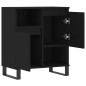 vidaXL Aparador de madera contrachapada negro 60x35x70 cm